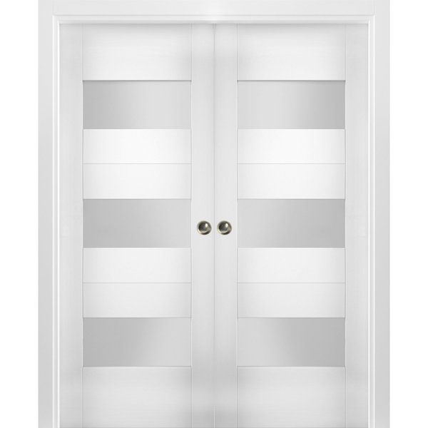 Vdomdoors Double Pocket Interior Door, 36" x 80", White SETE6003DP-WS-36